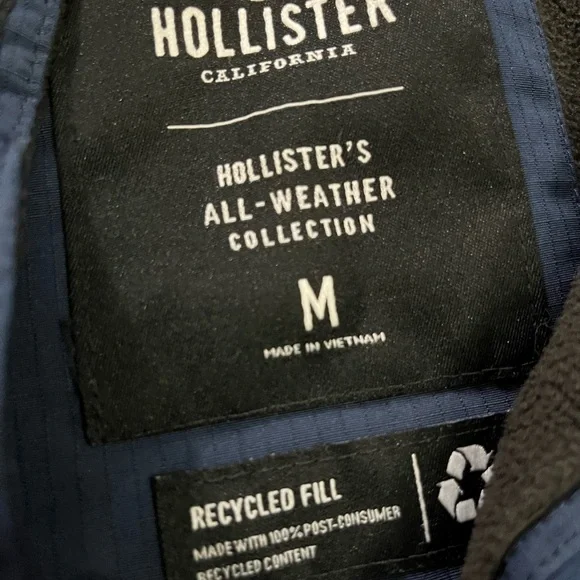 Hollister Men's Blue Hooded Jacket Size Medium - Picture 5 of 10